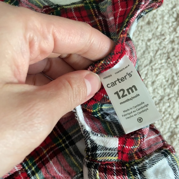 Christmas plaid Carter’s dress and bloomers 12M - Picture 4 of 6